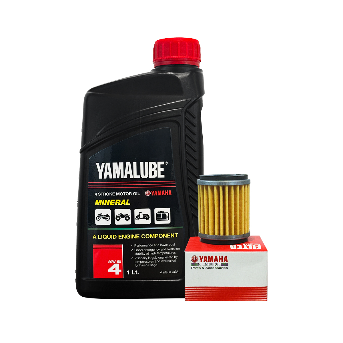 KIT DE MANTENCION YAMALUBE 20W50 MINERAL YAMAHA R15