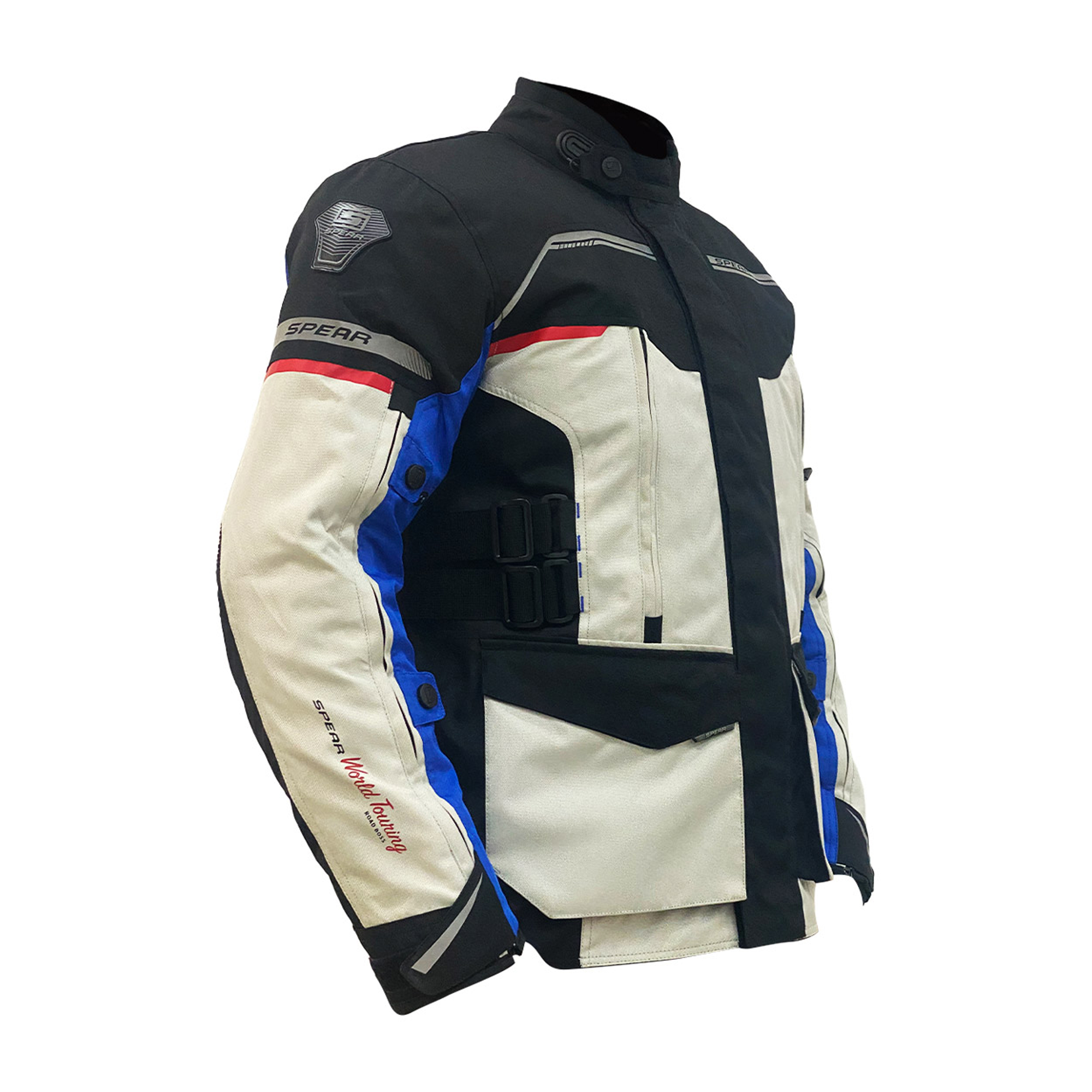 CHAQUETA DE MOTO SPEAR WORLD TURING NEGRO AZUL