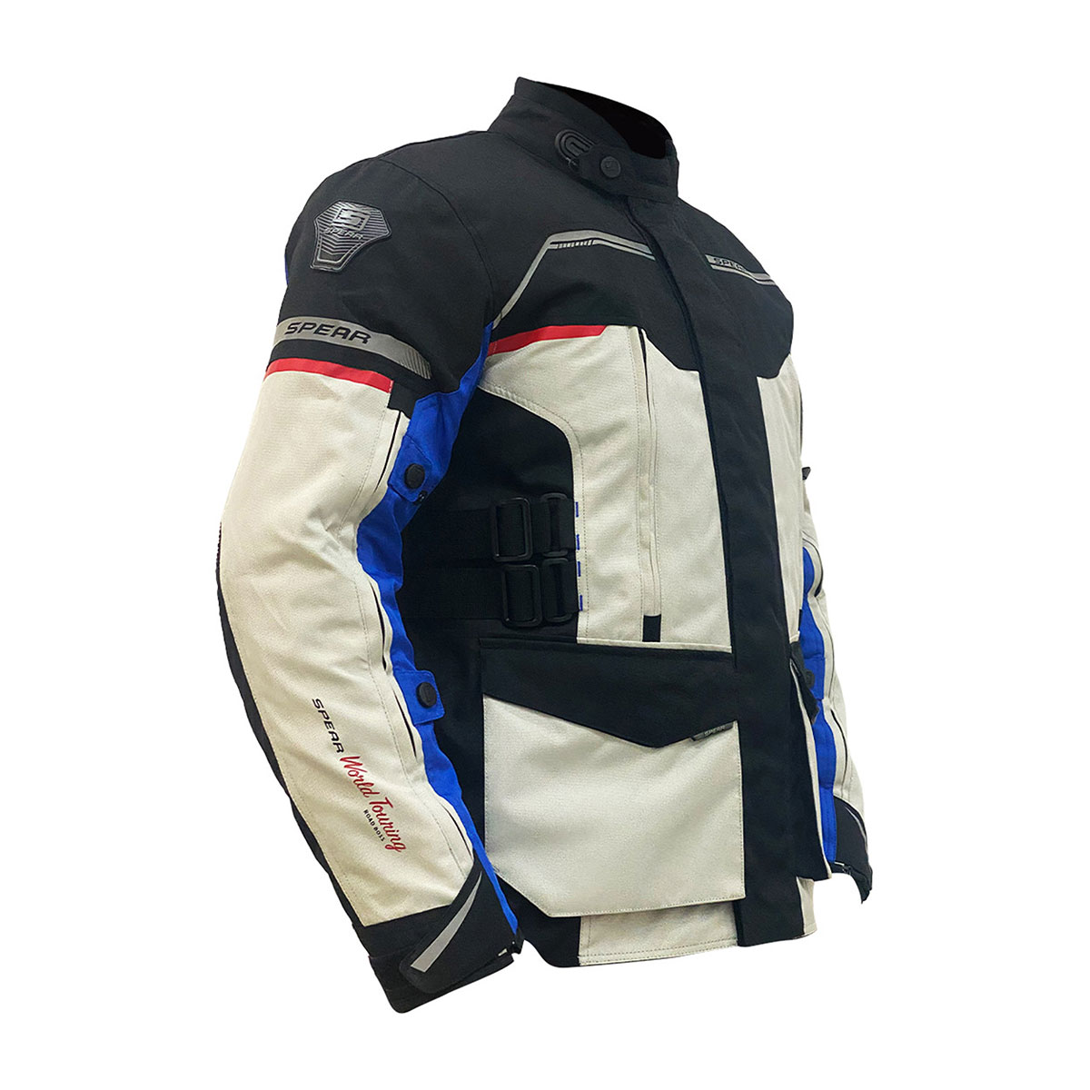 CHAQUETA DE MOTO SPEAR WORLD TURING NEGRO AZUL