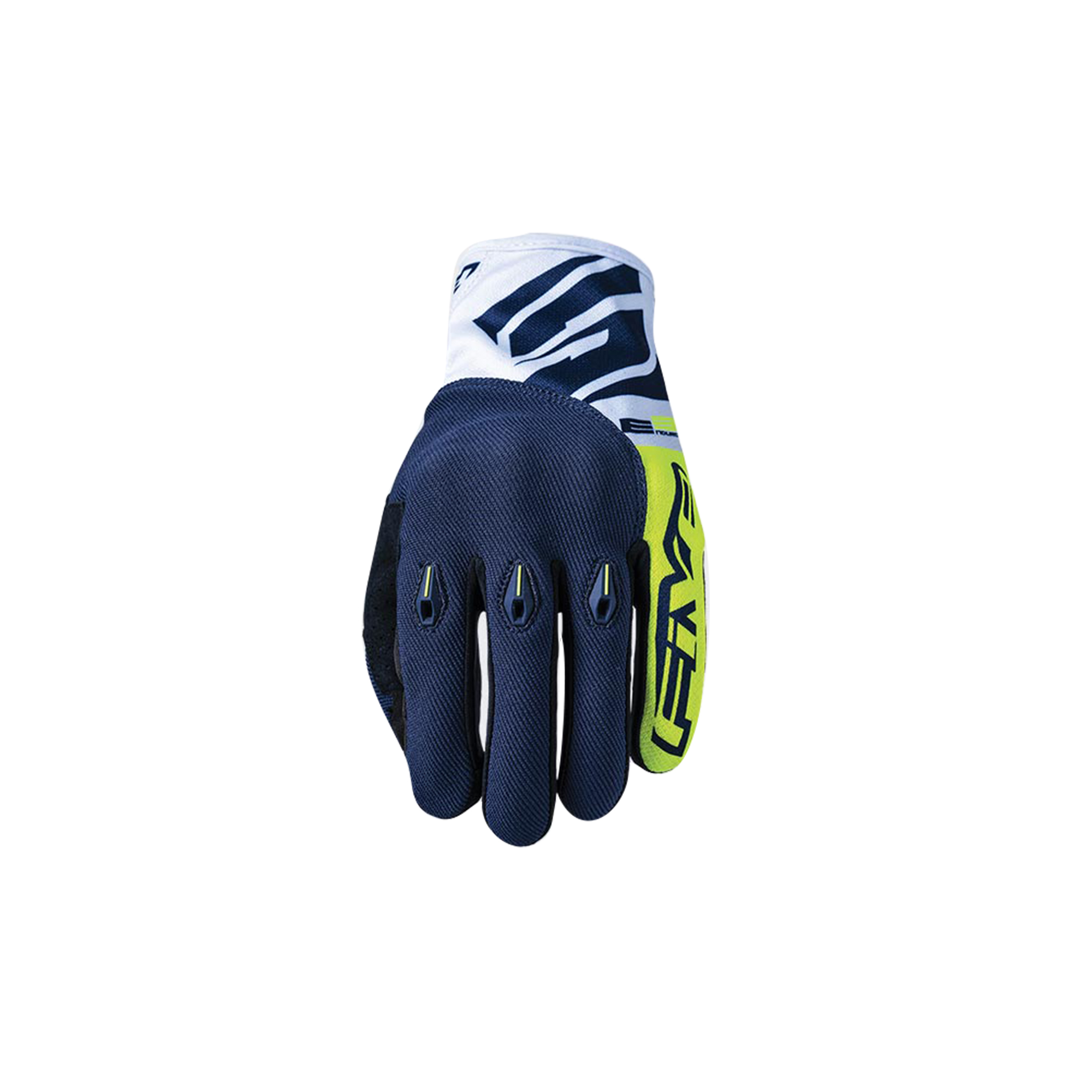 Guantes Moto Five E3 Evo Azul Amarillo Fluor